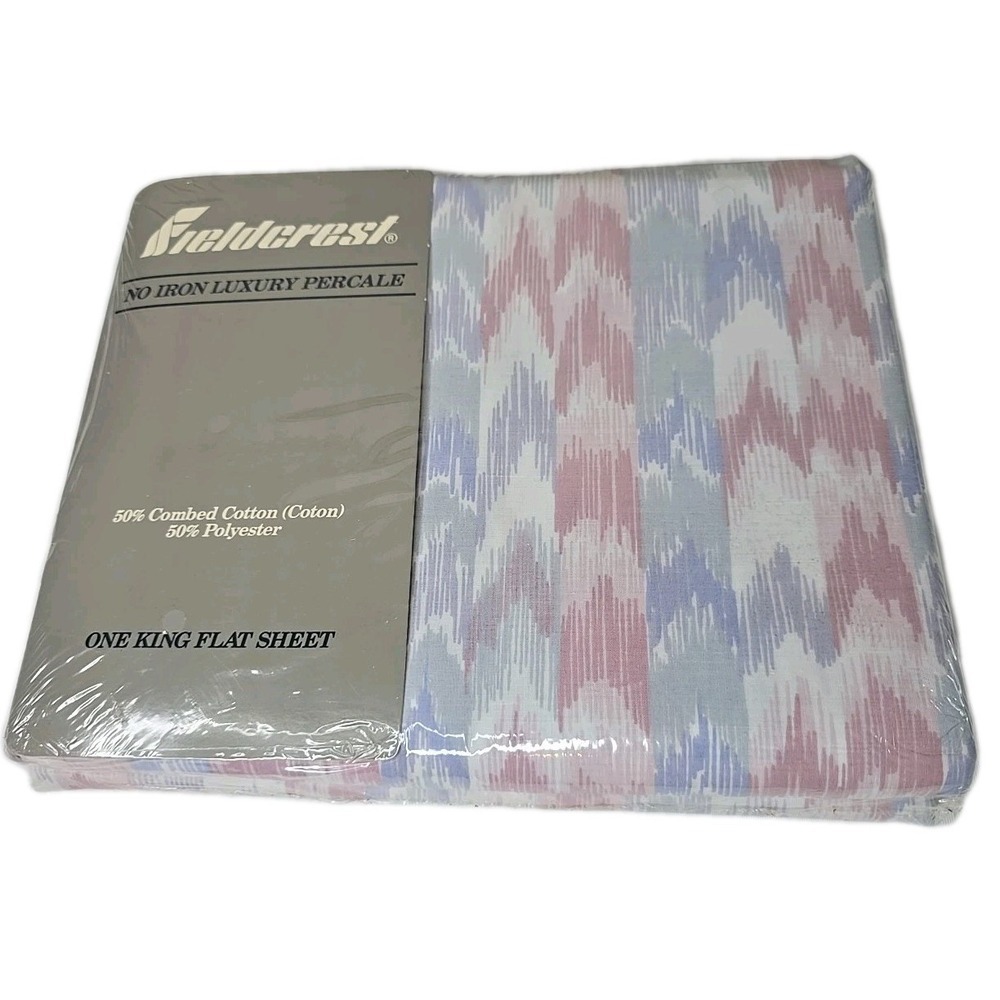 Fieldcrest Vintage NWT King Flat Sheet Made USA No Iron Luxury Percale Sleepsoft